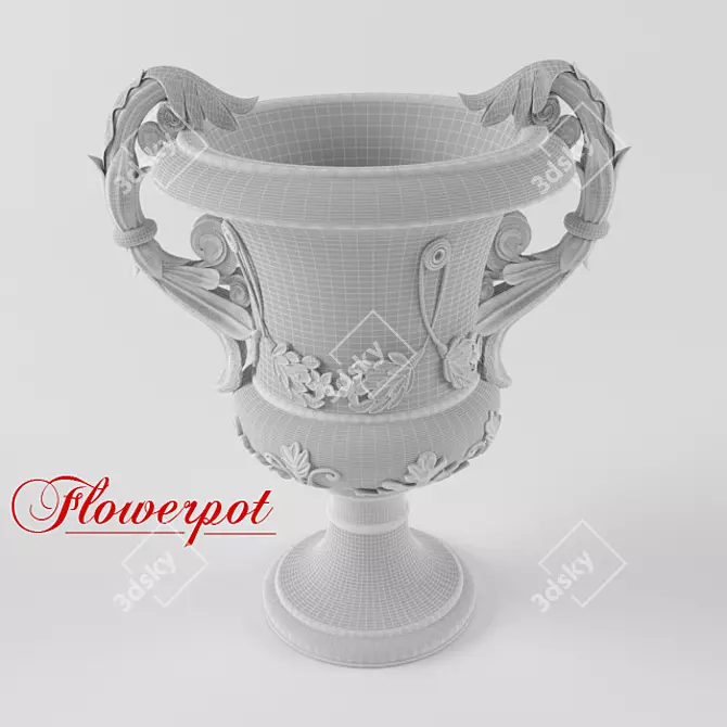 BlossomBot Ceramic Planter 3D model image 3