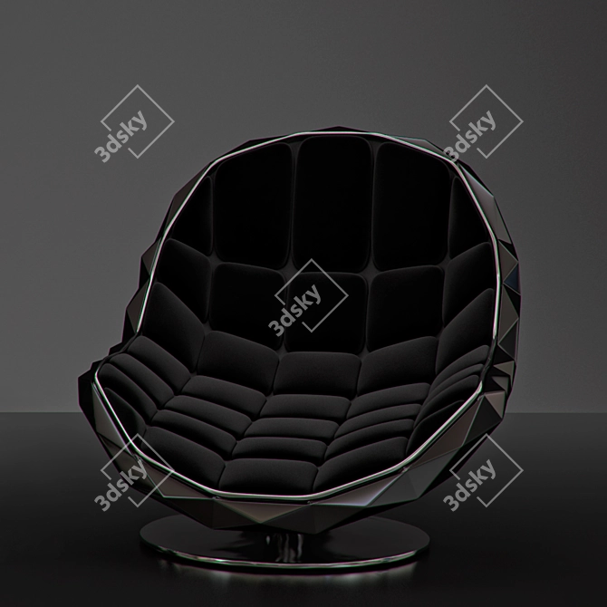 Sleek and Chic Modern Armchair 3D model image 2