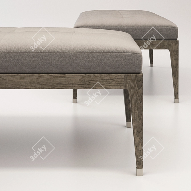 Elegant Modern Moment Bench - Barbara Barry Collection 3D model image 2