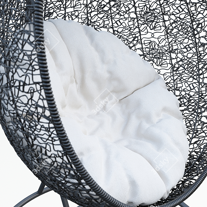 Wicker Swing Chair: Outdoor Relaxation 3D model image 2