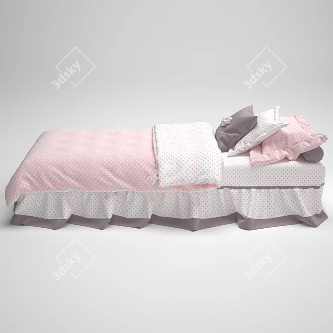 Kids Room Bedding 3D model image 1