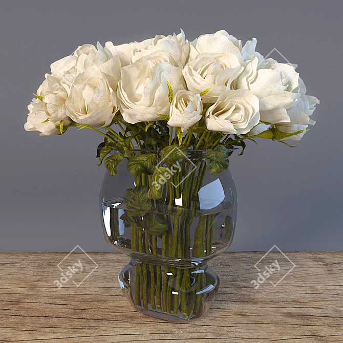 Elegant Bouquet of 29 Roses 3D model image 1