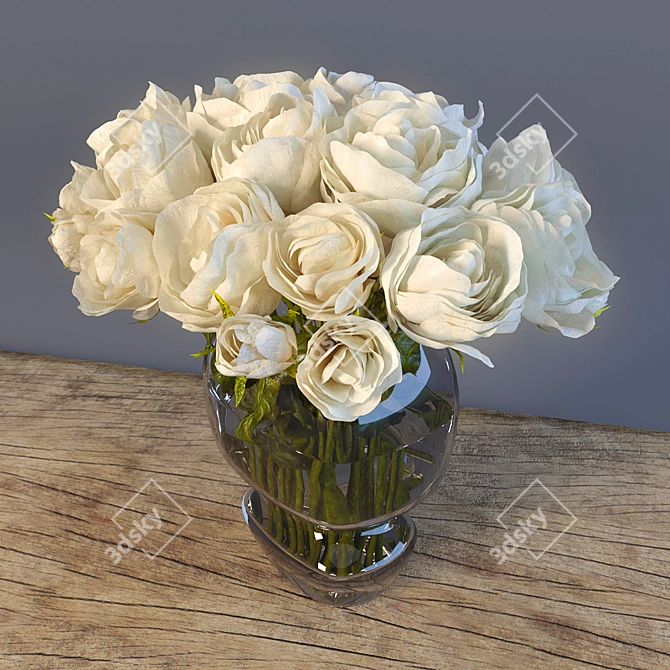 Elegant Bouquet of 29 Roses 3D model image 2