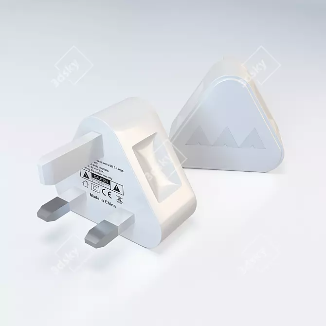 Triangle USB Charger: Compact and Versatile 3D model image 1