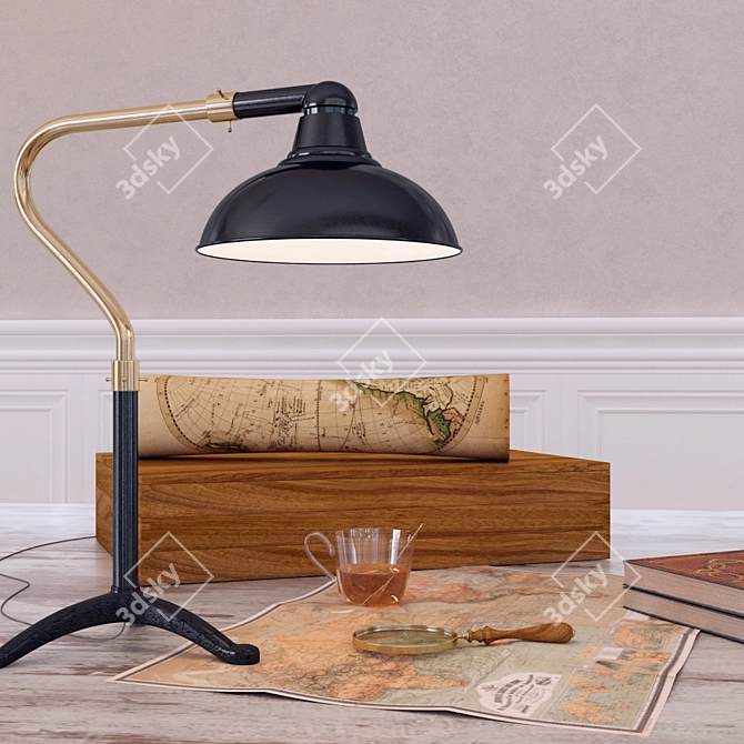 Elegant Windsor Table Lamp Set 3D model image 1