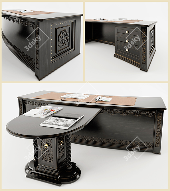 Arabian Style Writing Desk 3D model image 1