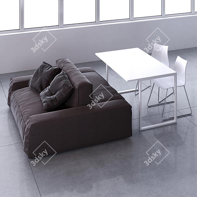 Island Gathering: Sofa + Table 3D model image 1