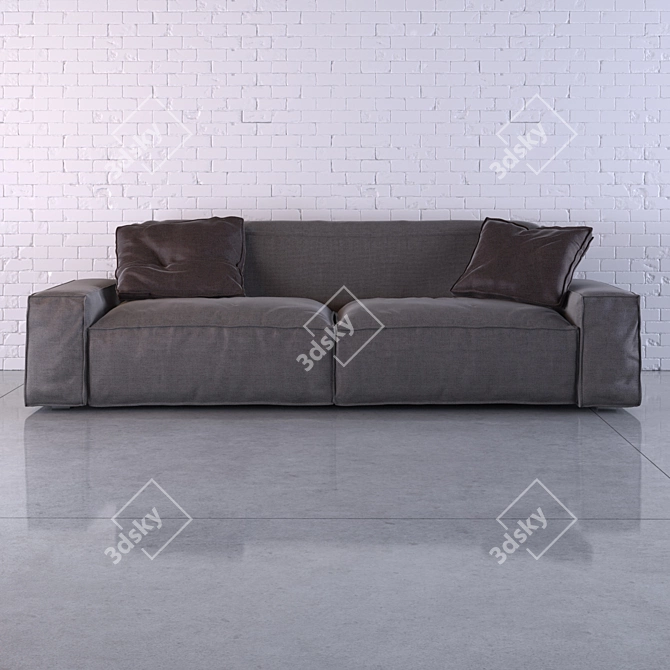 Upholstered 3 Seater Sofa | 230cm Length 3D model image 1