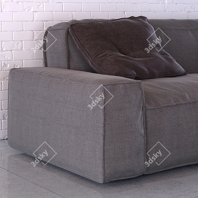 Upholstered 3 Seater Sofa | 230cm Length 3D model image 2