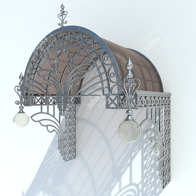 Forged Round Door Visor 3D model image 1