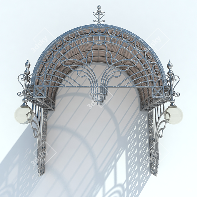 Forged Round Door Visor 3D model image 2