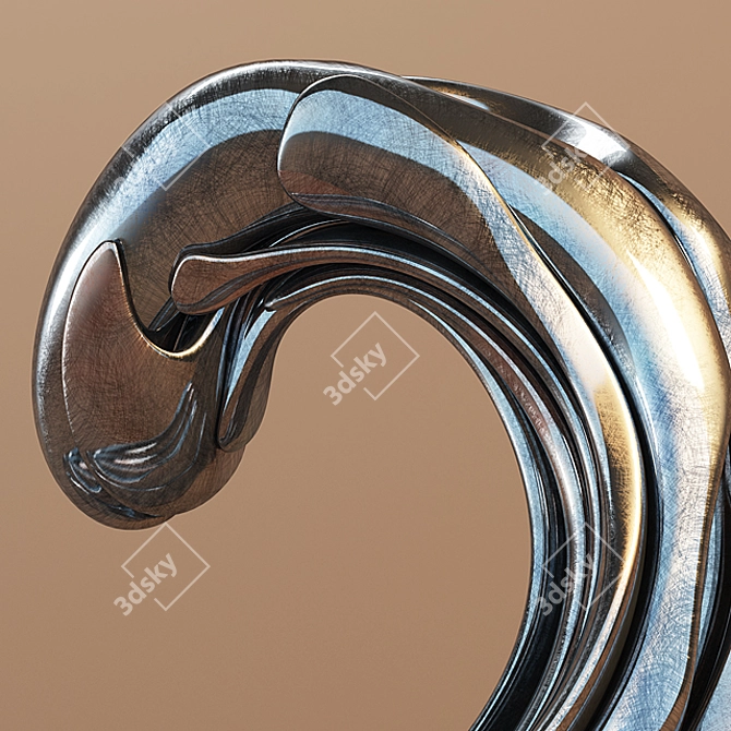 Modern Metal Curl 3D model image 2