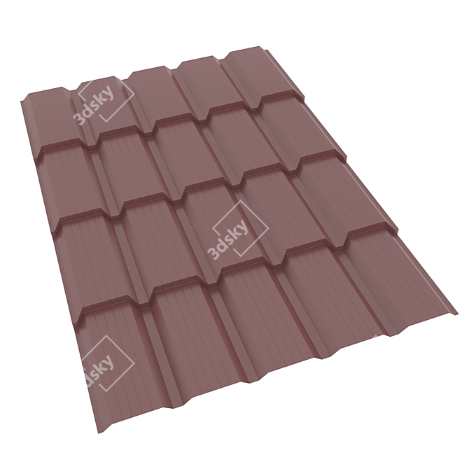 Metal Shake-Style Roofing Tiles 3D model image 1