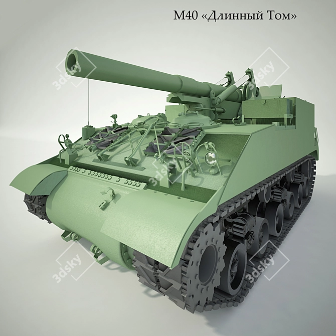 M40 "Long Tom" Self-Propelled Artillery 3D model image 1