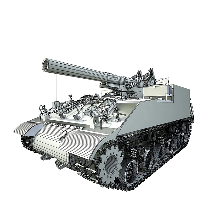 M40 "Long Tom" Self-Propelled Artillery 3D model image 3