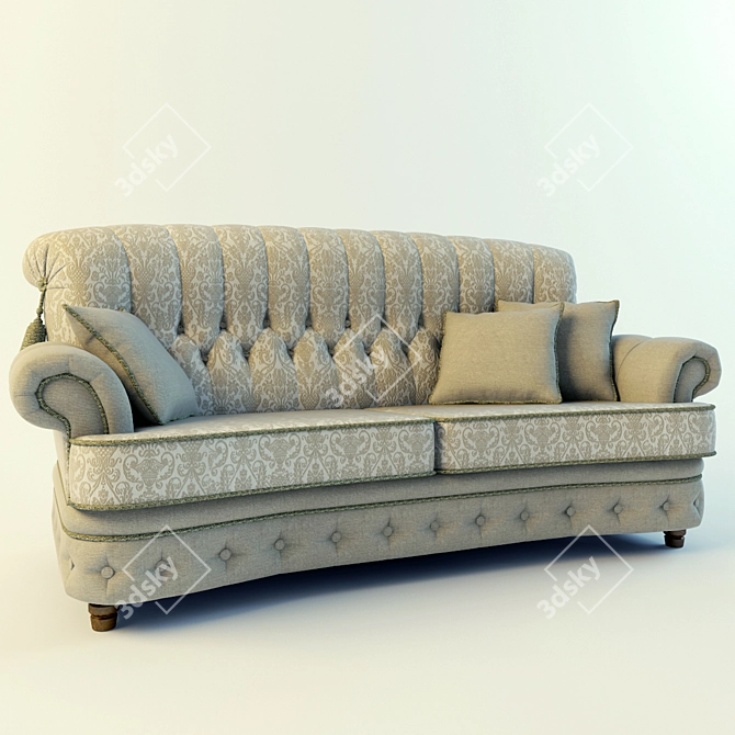 Luxurious Infanta Sofa: Allegro Style 3D model image 1