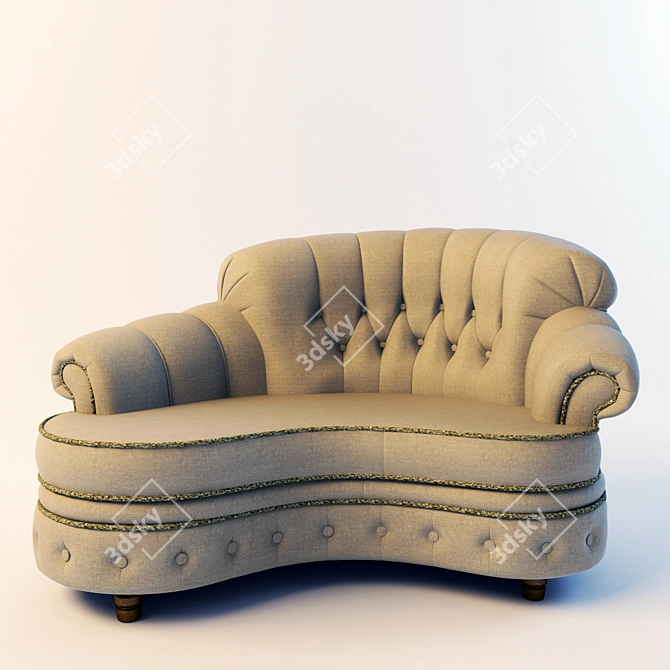 Infanta Ottoman: Allegro Style 3D model image 1