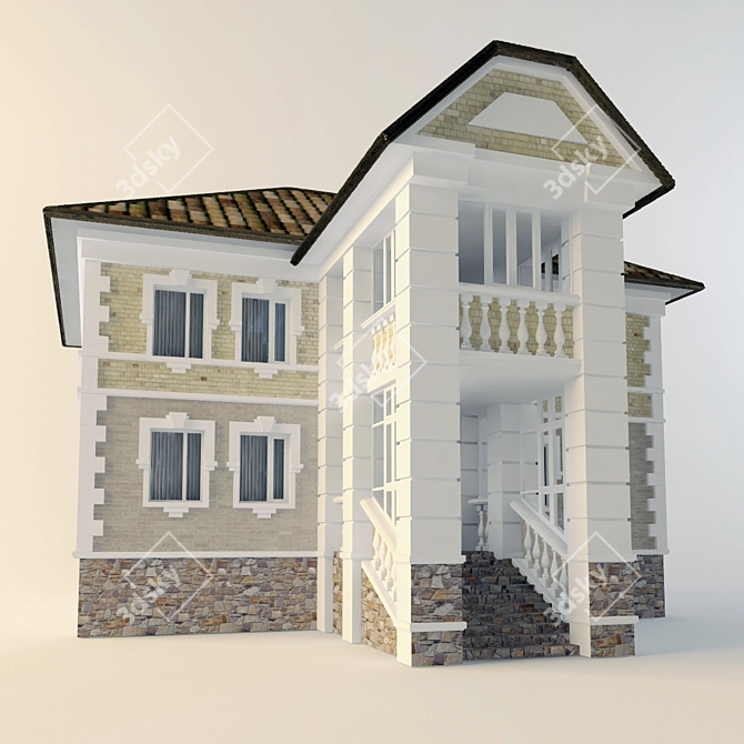 Elegant Countryside Retreat 3D model image 1