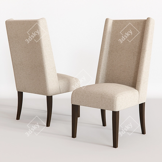 Modern West Elm Dining Set 3D model image 2