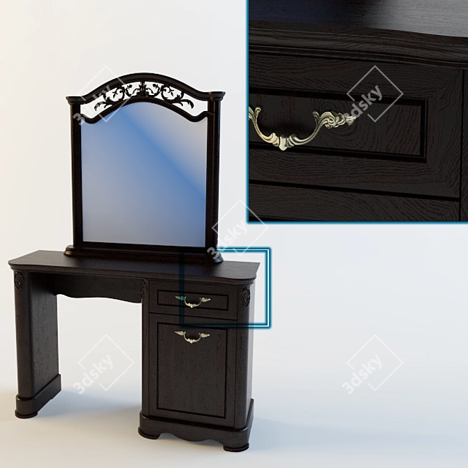 Elegant Bedside Table 3D model image 2