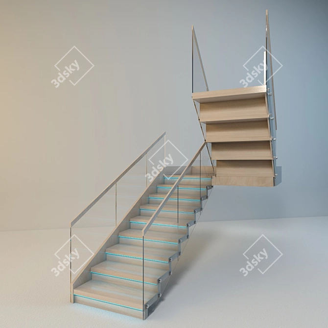 Customized Project Ladder: 3550x1750x850mm, 2350mm Height 3D model image 1