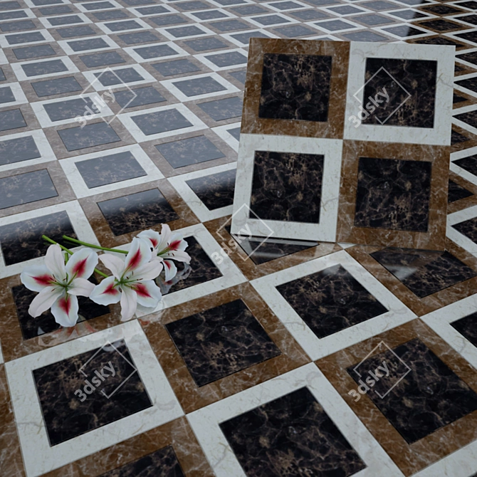 Elegant Stone Tile 3D model image 1