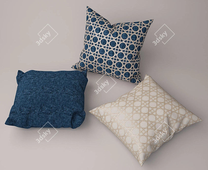 Cozy Comfort Cushion Set 3D model image 1