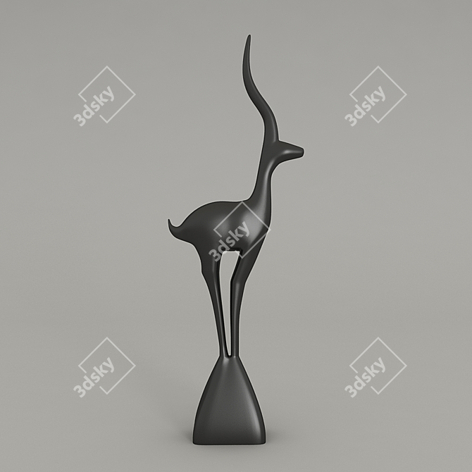 Contemporary Deer Sculpture 3D model image 2