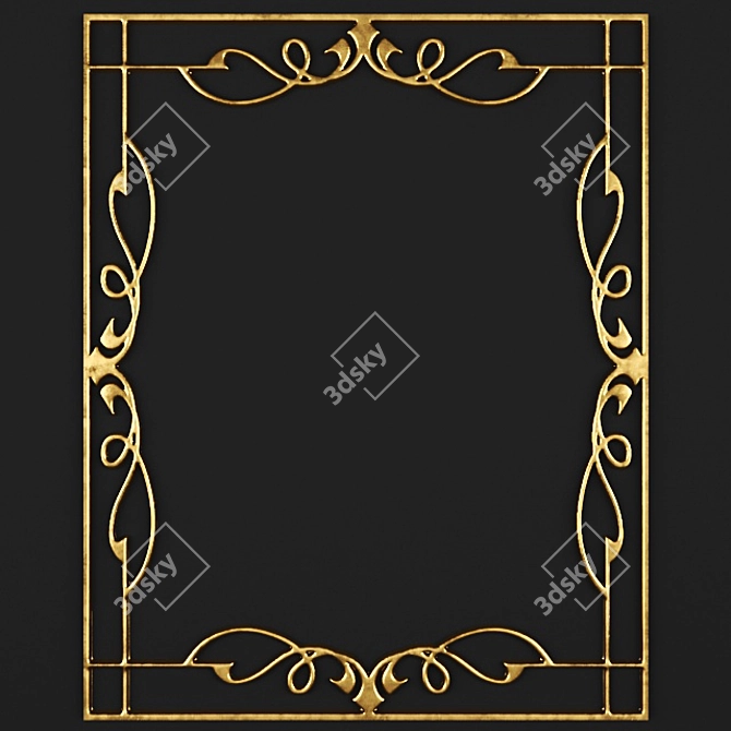 Elegant Stucco Ceiling Frame 3D model image 1