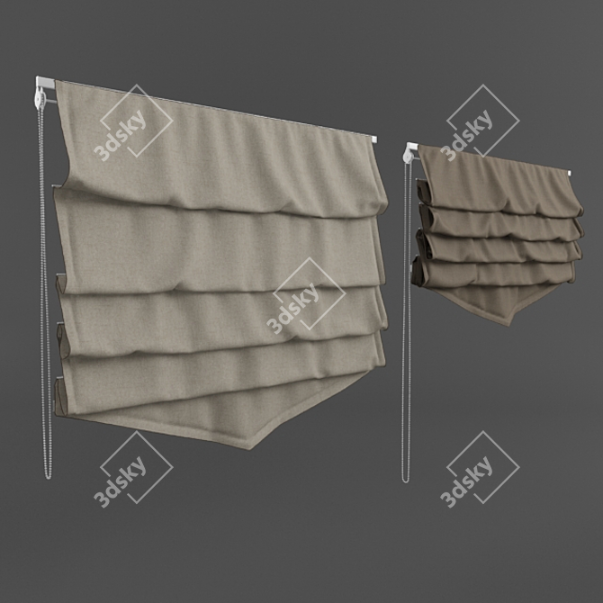 Elegant Roman Blinds with Versatile Textures 3D model image 1