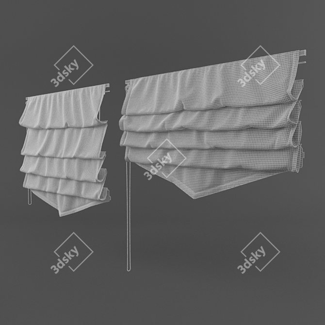 Elegant Roman Blinds with Versatile Textures 3D model image 3