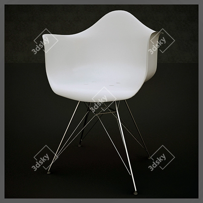 Eames Plastic Armchair Dar - Stylish, Lightweight Seating 3D model image 1