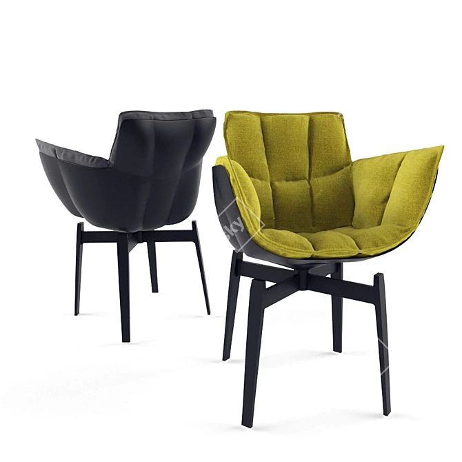 Sleek and Stylish: HUSK Designer Chairs 3D model image 1