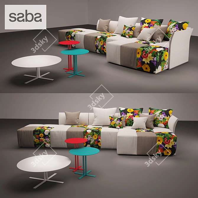 Saba Pixel Sofa: Contemporary Elegance 3D model image 1