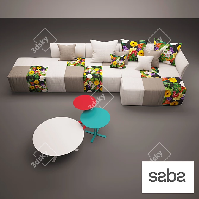 Saba Pixel Sofa: Contemporary Elegance 3D model image 2