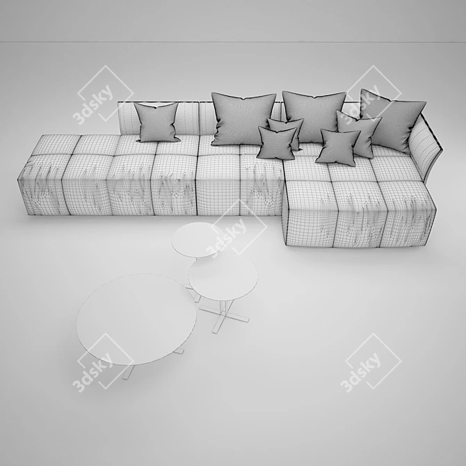 Saba Pixel Sofa: Contemporary Elegance 3D model image 3