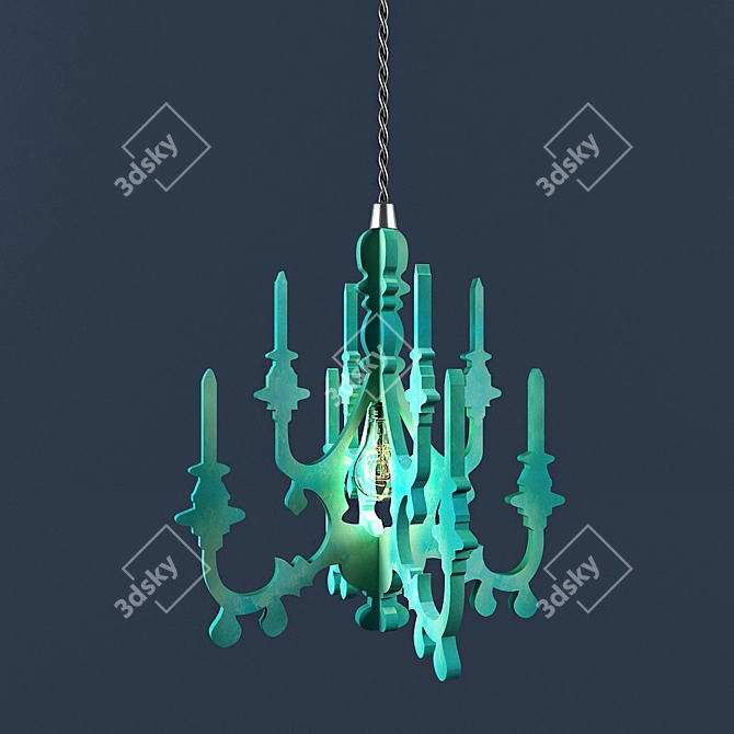 Icy Elegance Chandelier 3D model image 1