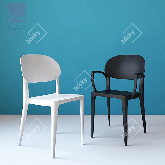 ErgoTech Chair: Molded, UV Resistant 3D model image 1