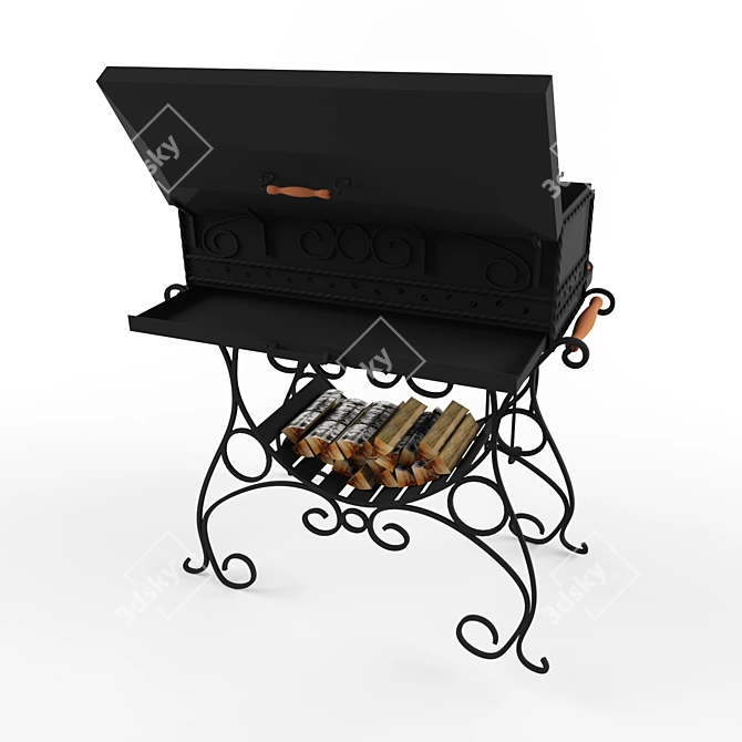 Portable BBQ Grill 3D model image 3