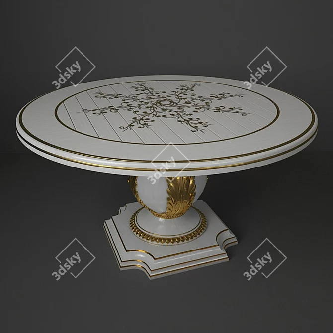 Grigio Antico Art 1145 Table: Timeless Elegance 3D model image 1