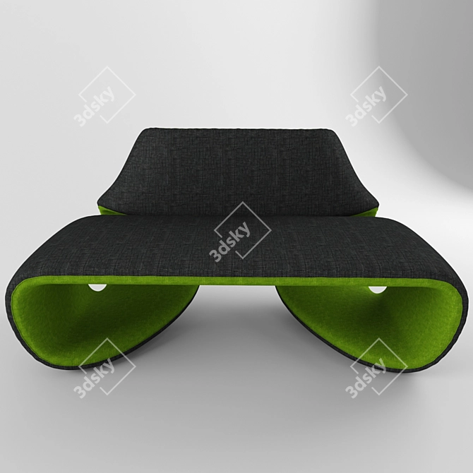 Modern Designer Sofa "Moebius" | Unique & Stylish 3D model image 3