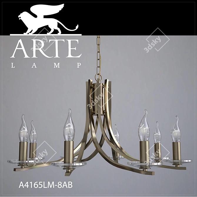 Elegant Cascade Crystal Chandelier 3D model image 1