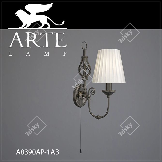 Elegant Bronze Sconce with Artistic Design 3D model image 1