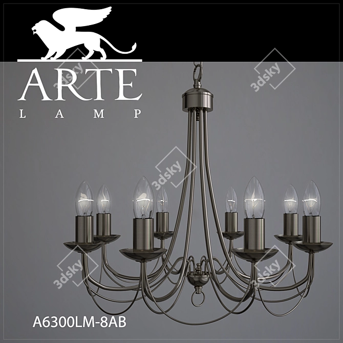 Elegant 8-Light Chandelier 3D model image 1