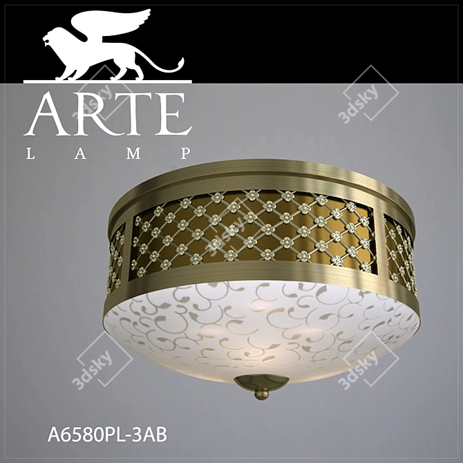 Elegant Bronze Ceiling Light 3D model image 1