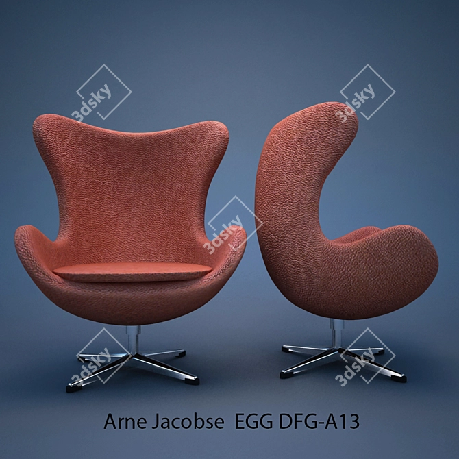 Elegant EGG Armchair by Arne Jacobsen 3D model image 1