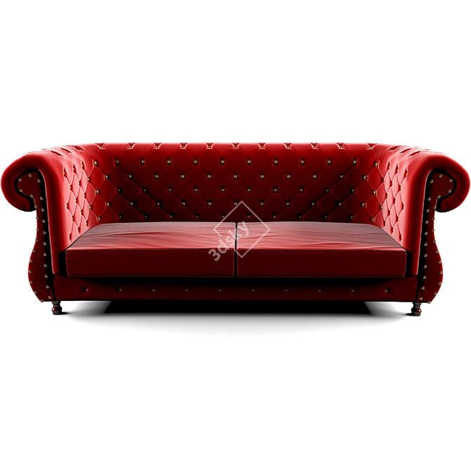 Elegant Chesterfield Sofa 3D model image 2