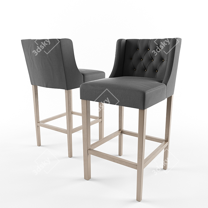 Elegant Lafayette Bar Stool 3D model image 1