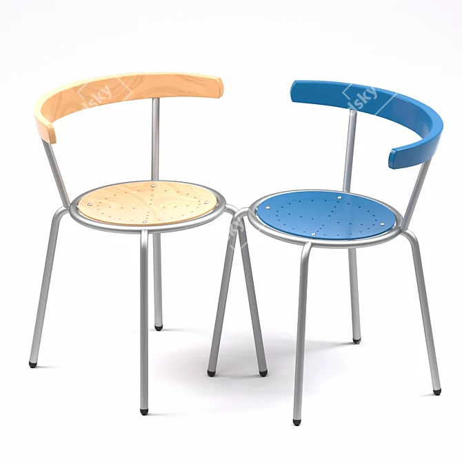 Stylish Scandinavian Dining Chair 3D model image 1