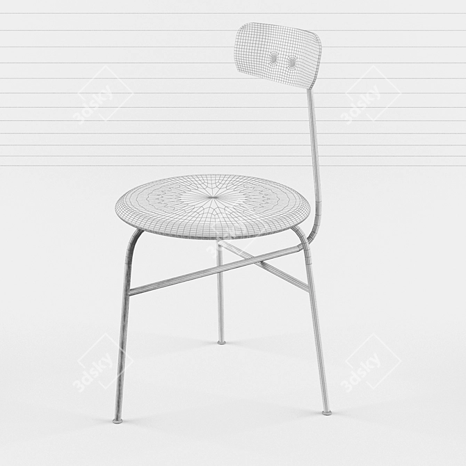Bauhaus-inspired Minimalist Chair 3D model image 2